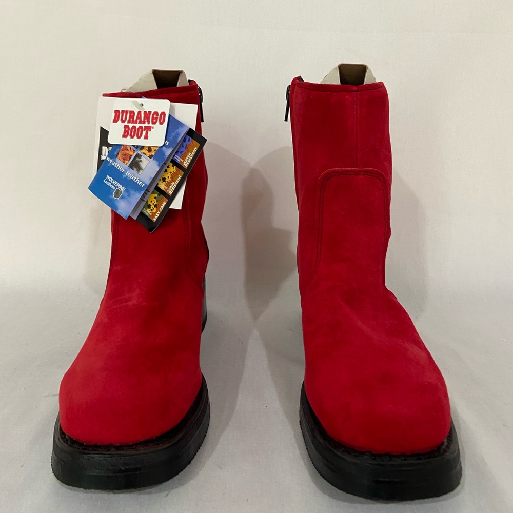 Durango Women’s Red Suede Zip Platform Boots - Size 7 - Picture 4 of 5
